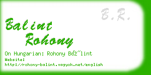 balint rohony business card
